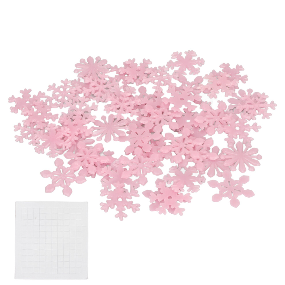 50pcs Christmas Luminous Snowflake Wall Stickers, 3D Fluorescent Decals