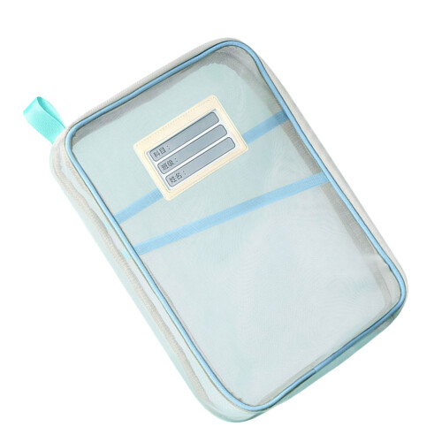Portable Book Organizer Bag with Handle Waterproof-Blue
