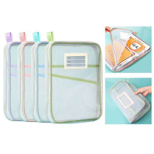 Portable Book Organizer Bag with Handle Waterproof-Blue 2