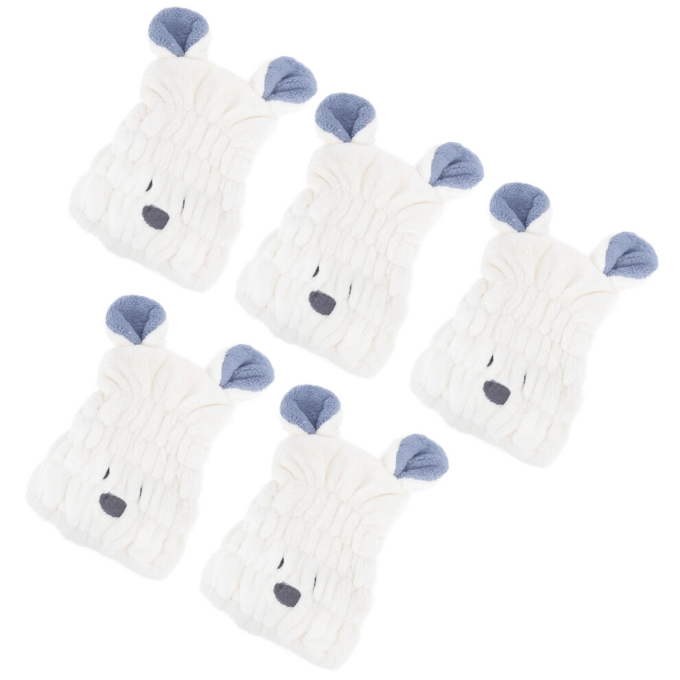 Cute Cartoon Kids Hair Drying Towel Cap, 23X17cm Fleece Coral
