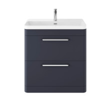 Balterley 800mm Floor Standing 2 Drawer Vanity Unit with Ceramic Basin - Indigo Blue