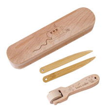 Tailors Clapper Set with Bone Pen and Seam Roller Pressing Tool