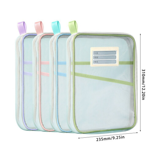 Waterproof Dustproof Zippered Pouch Book Storage Bag for-Pink 1