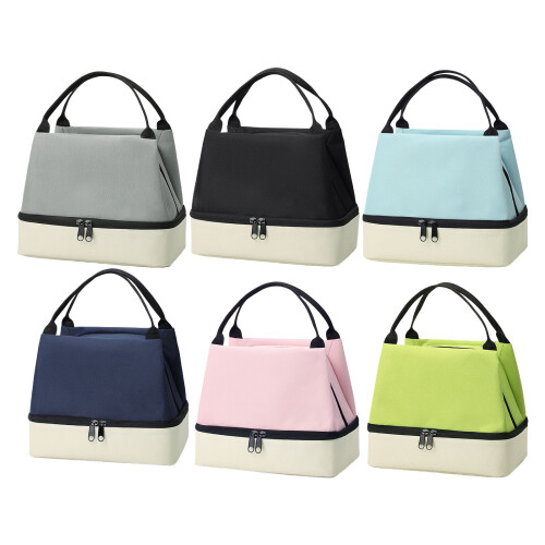 Fashionable Double Layer Lunch Storage Bag for Hot and-Blue 1