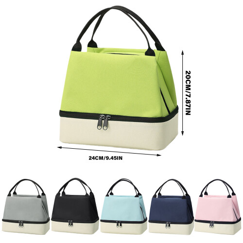 Fashionable Double Layer Lunch Storage Bag for Hot and-Blue 2
