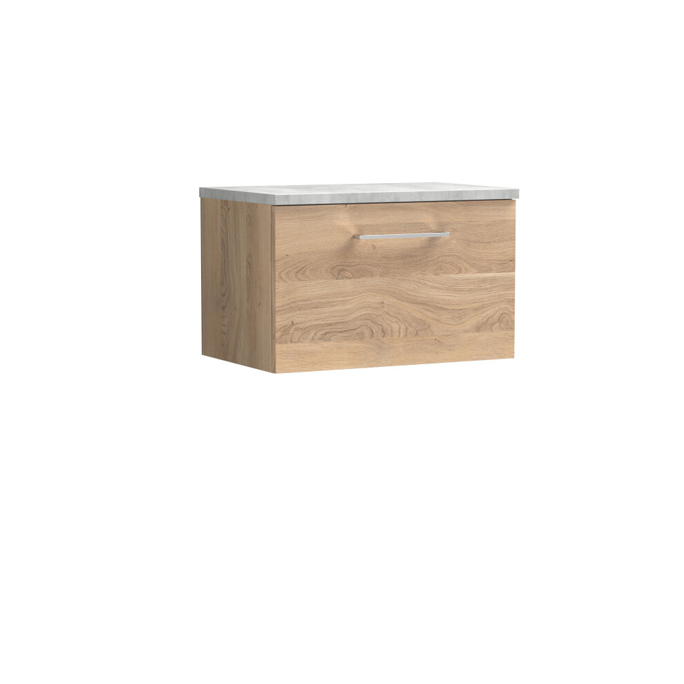 Photos - Washbasin cabinet Balterley Level 600mm Wall Hung 1 Drawer Vanity Unit with Laminate Worktop for Stylish Compact Bathroom Storage - Bleached O