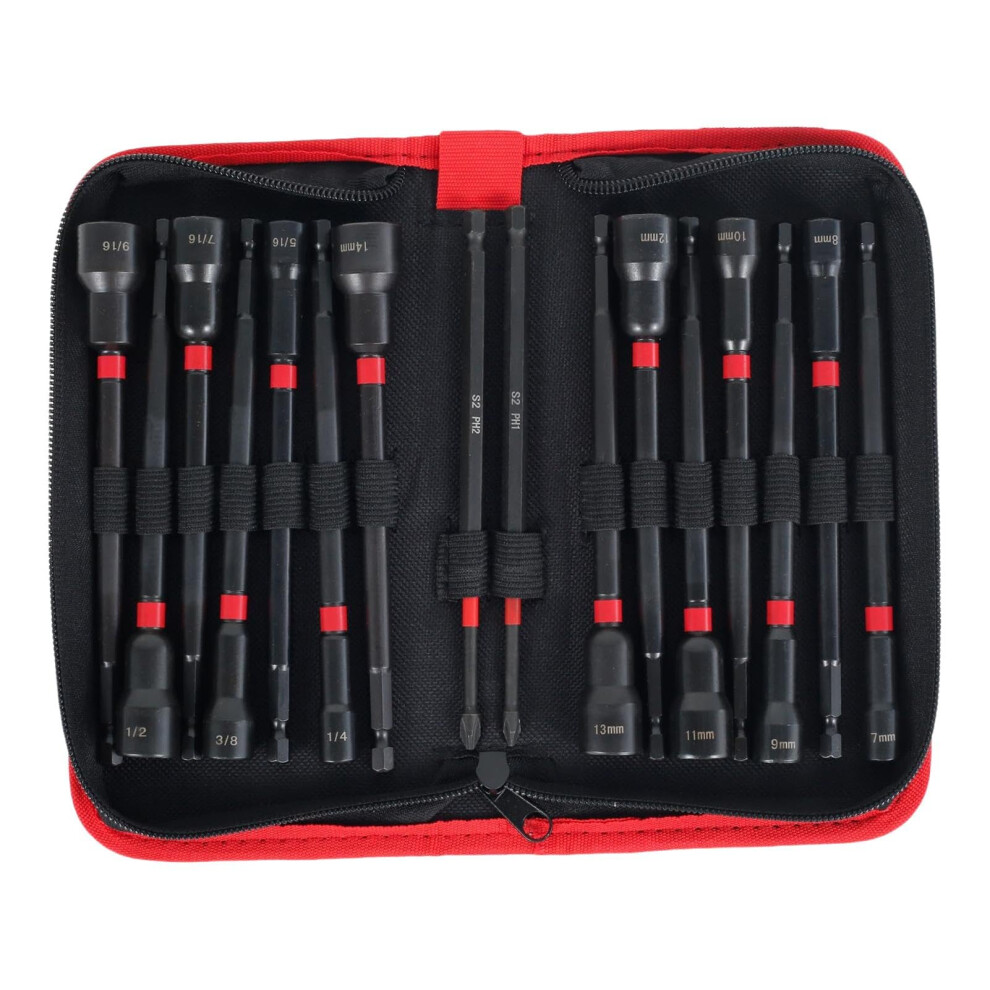 Magnetic Screwdriver Bit And Nut Driver Set Sae And Metric Hex Shank For Drill Woodworking 9199774663236