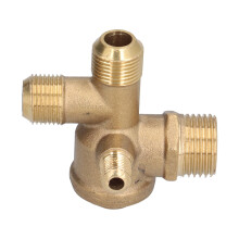 Válvula de retenção para compressor de ar, latão, rosca macho, 3 vias, sem retorno, peça de reposição, alta resistência à corrosão, fácil