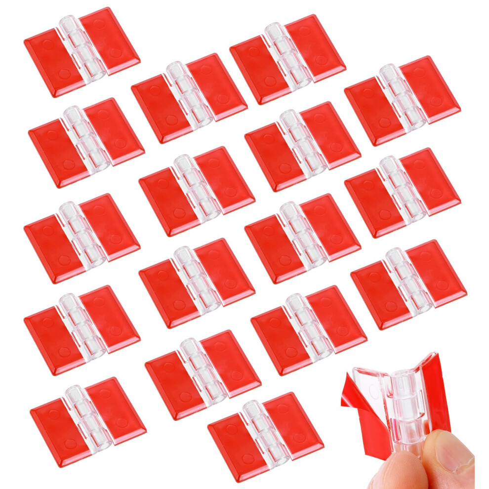 18Pcs Clear Acrylic Selfadhesive Hinges 35X25mm Mini Transparent Hinges For Cabinets And Diy 9094768914908