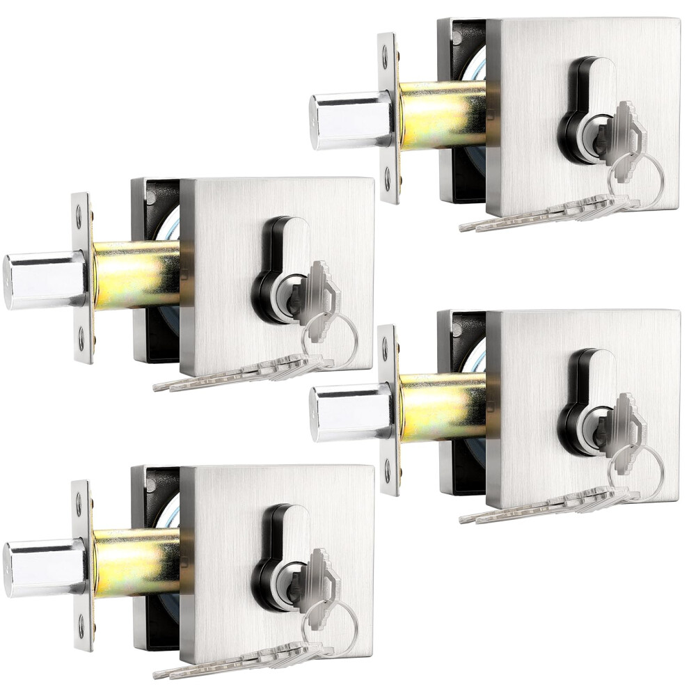Satin Nickel Double Cylinder Deadbolt Lock Keyed Alike For Interior And Exterior Residential Security 4 Pack 9199774663403
