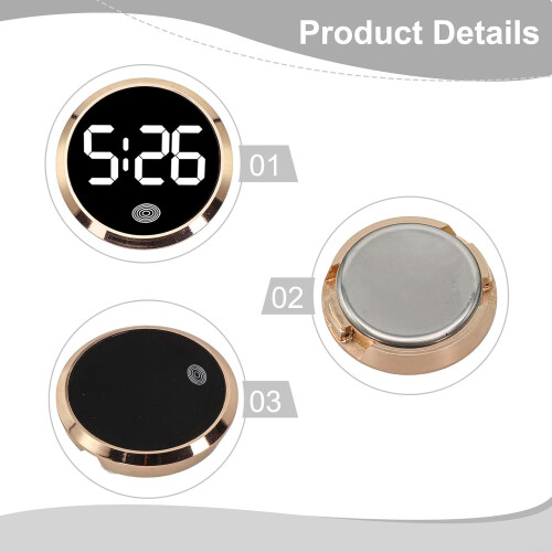 Rose Gold Luminous Car Dashboard Clock with Easy Installation and Universal Fit 2