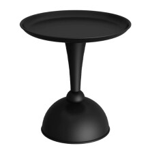 Round Carbon Steel Nightstand with Solid Steel Base, FadeResistant Finish, 24 Inch Black