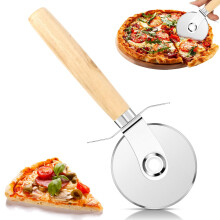 Stainless Steel Pizza Cutter Wheel with NonSlip Handle, 360 Rolling Cut, Dishwasher Safe