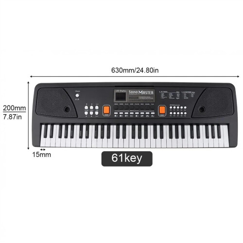 61 Keys Electronic Keyboard Piano with Microphone for Beginners, Multiple Tones and Rhythms 2