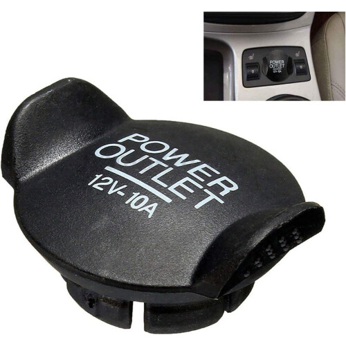 Waterproof Dustproof Car Cigarette Lighter Cover and Power Socket Cap Black PP Plastic 2