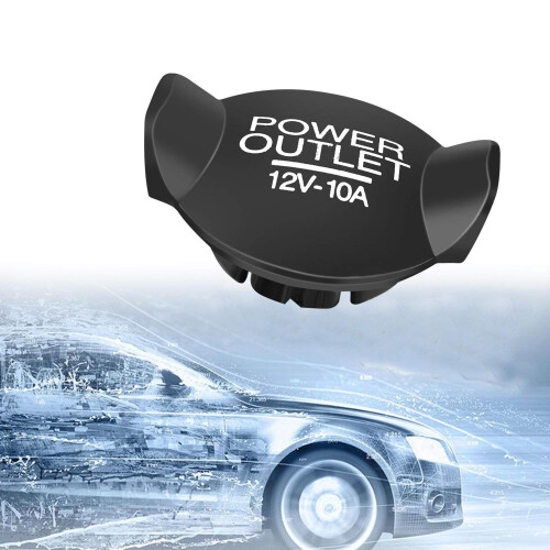 Waterproof Dustproof Car Cigarette Lighter Cover and Power Socket Cap Black PP Plastic