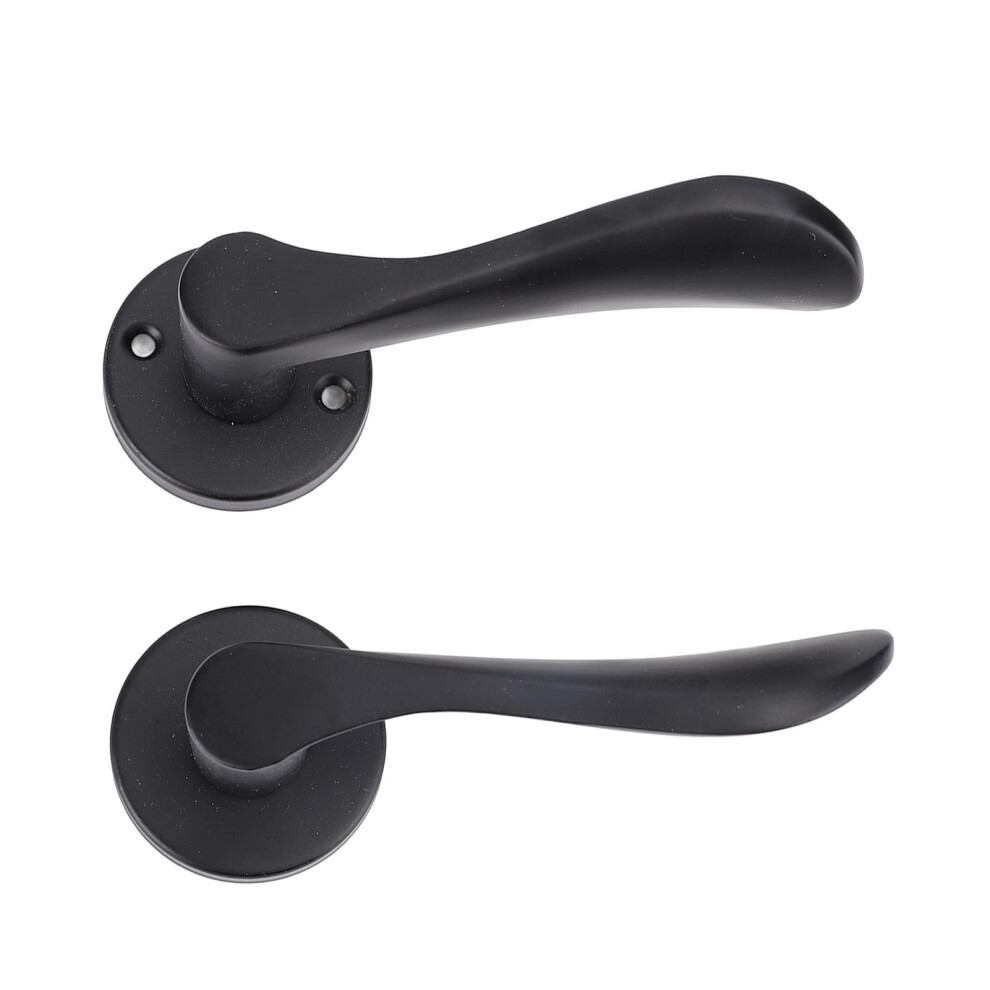 Keyed Entry Door Lock With Silent Bearing Black Handle And Large Solid Knob For Bedroom Or Bathroom 9187378916810