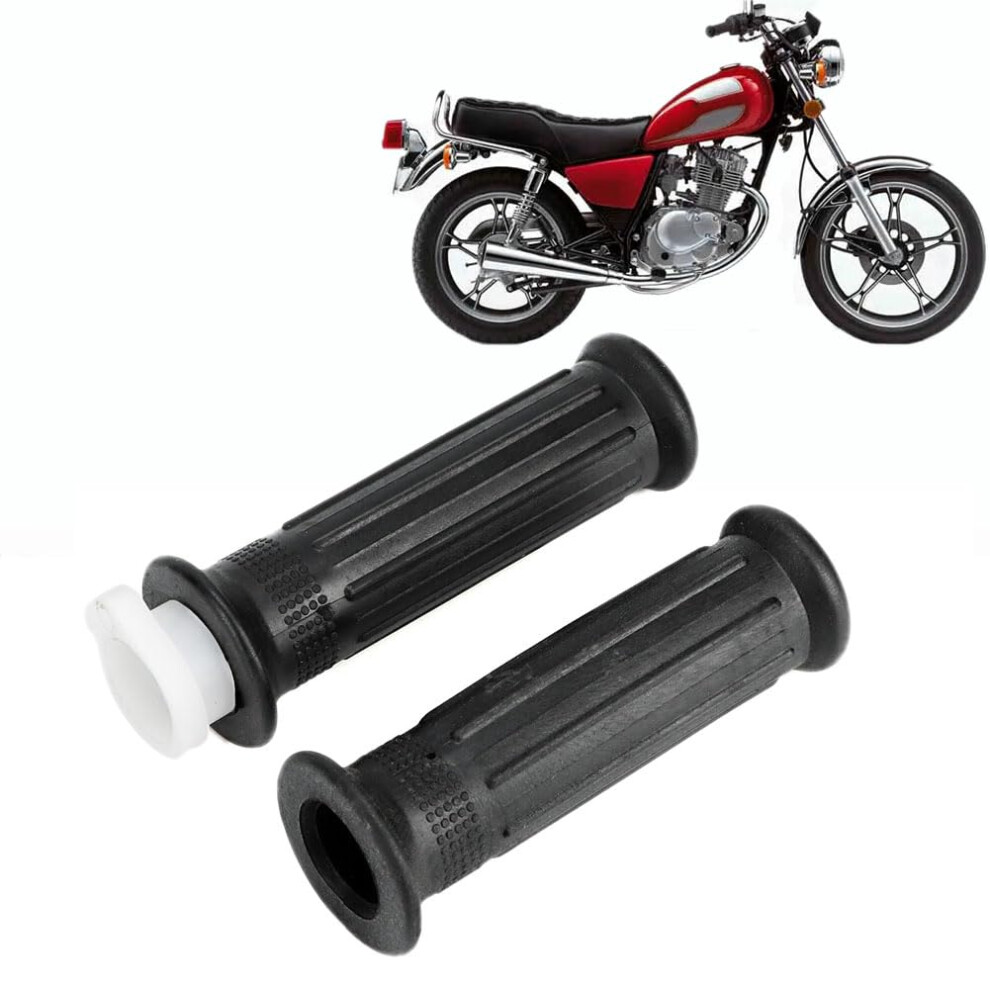 Motorcycle Handlebar Grips Throttle Set For Suzuki Gn125 Gs125, Nonslip Rubber, Easy Install 9187378916919