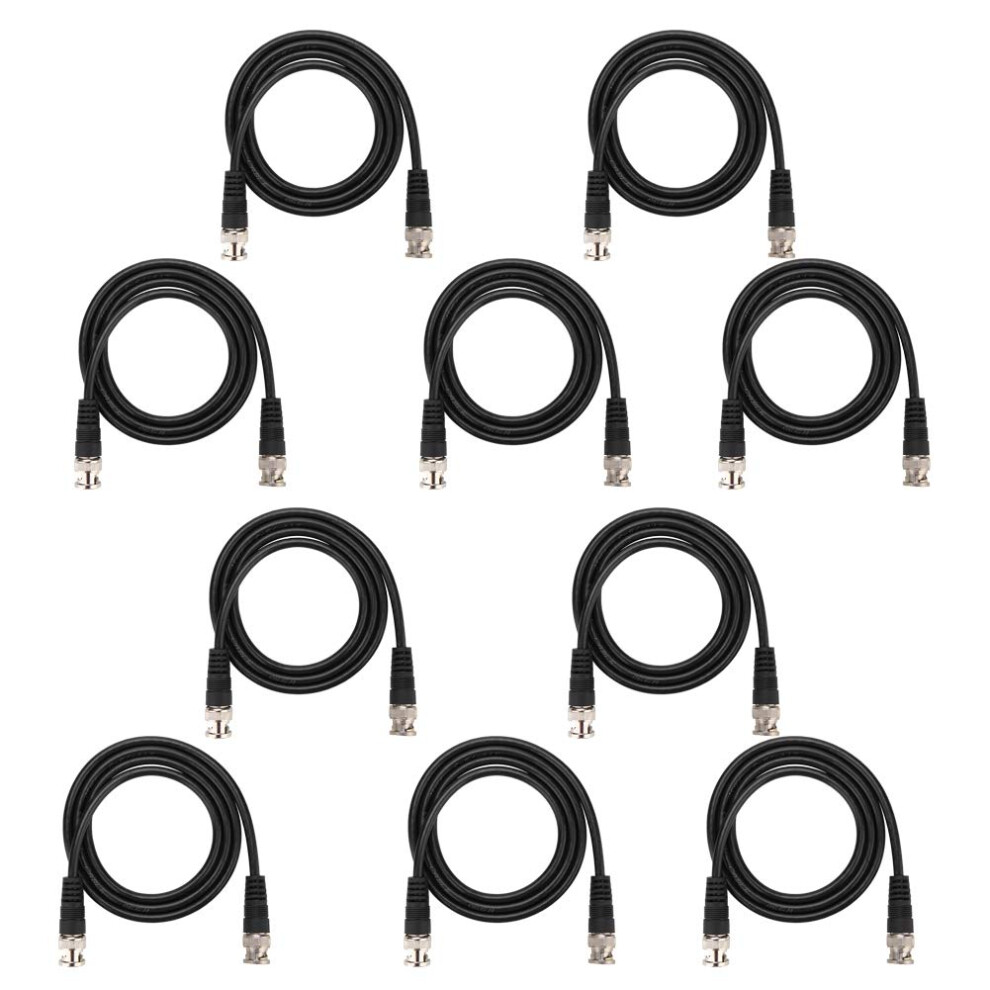 10Pcs 1M Bnc Coaxial Cable Male To Male For Cctv Camera System, Stable Signal And Durable Design 9199774664776
