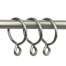 Satin Nickel Curtain Rings 13/8 Inch with Eyelet Set of 10 for Drapes Durable Finish