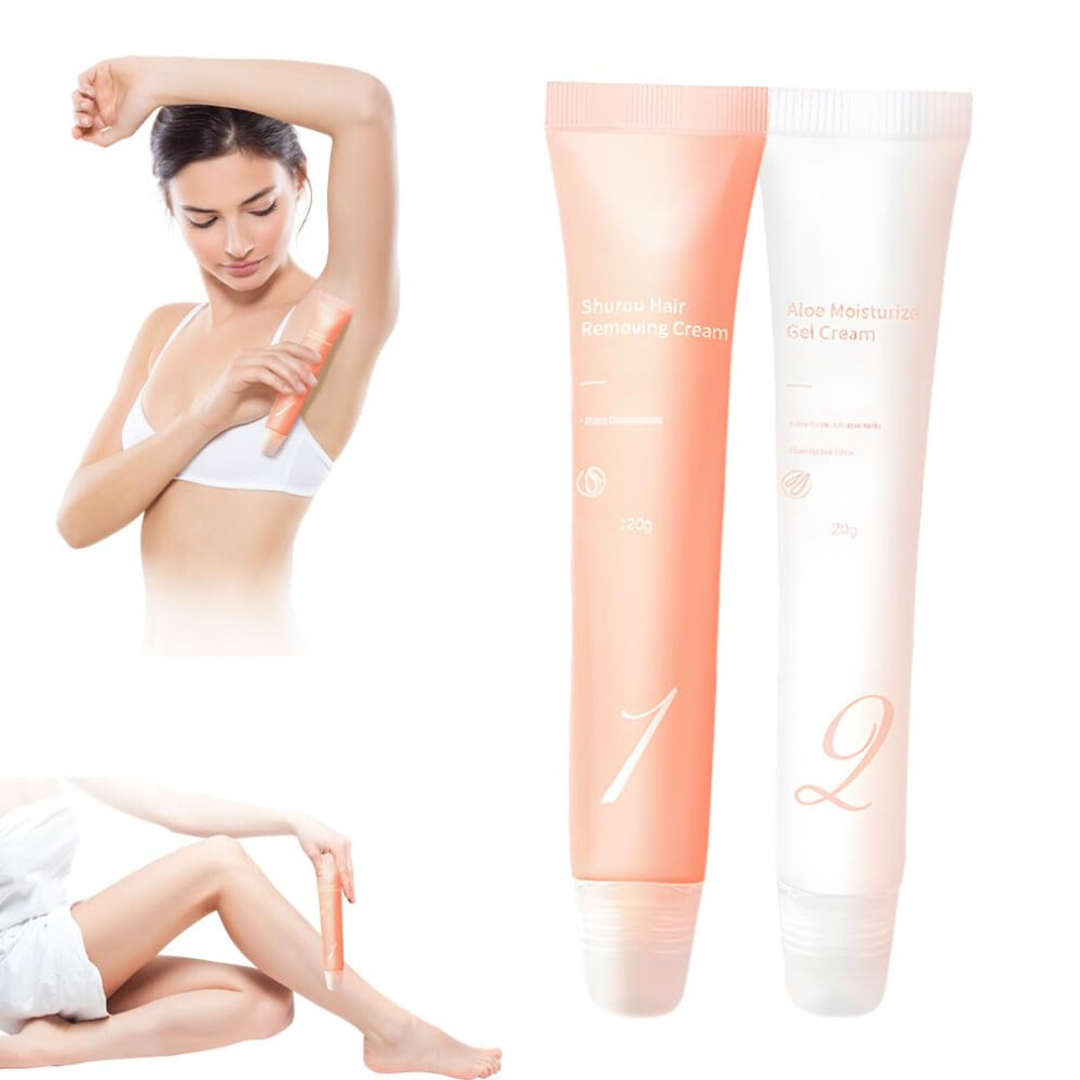 Cream Facial Hair Removal For Women, Painless Upper Lip And Chin, Gentle Sensitive Skin Care 2Pack