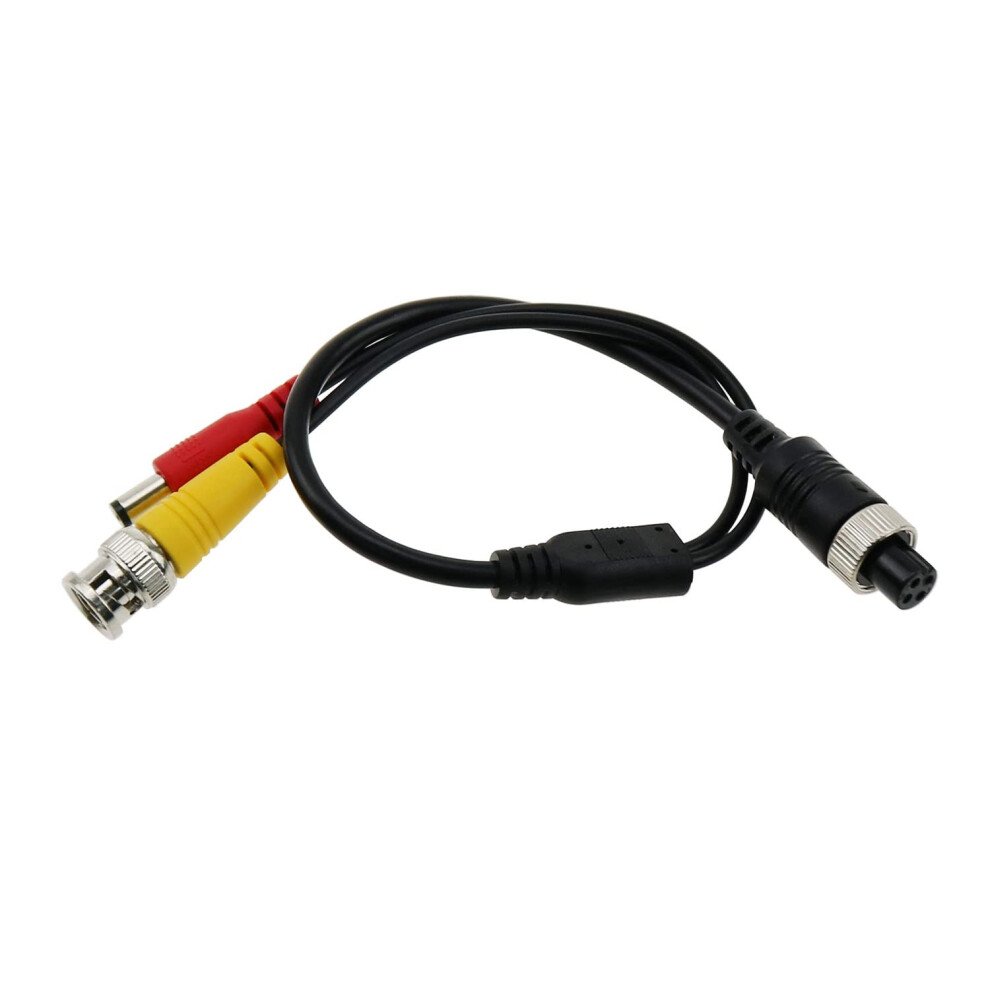 M12 4 Pin Connector Cable To Bnc And Dc Adapter, Weatherproof Cctv Dvr Extension Cord 35Cm 9094768916360