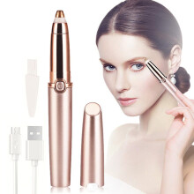 Outil d'épilation du visage pour femmes, tondeuse à sourcils or rose avec embout de précision, portable et sûre pour les zones sensibles, idéale