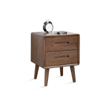 Wooden Bedside Table with Dual Storage Drawers, Modern Nightstand for Bedroom, Color A