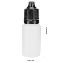 50pcs 10ml Portable Black Eye Liquid Bottles, 2x6cm Squeezable