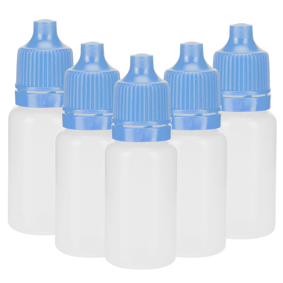 Blue 50Pcs 5Ml Clear Squeezable Dropper Bottles With Lids Eye Liquid Containers