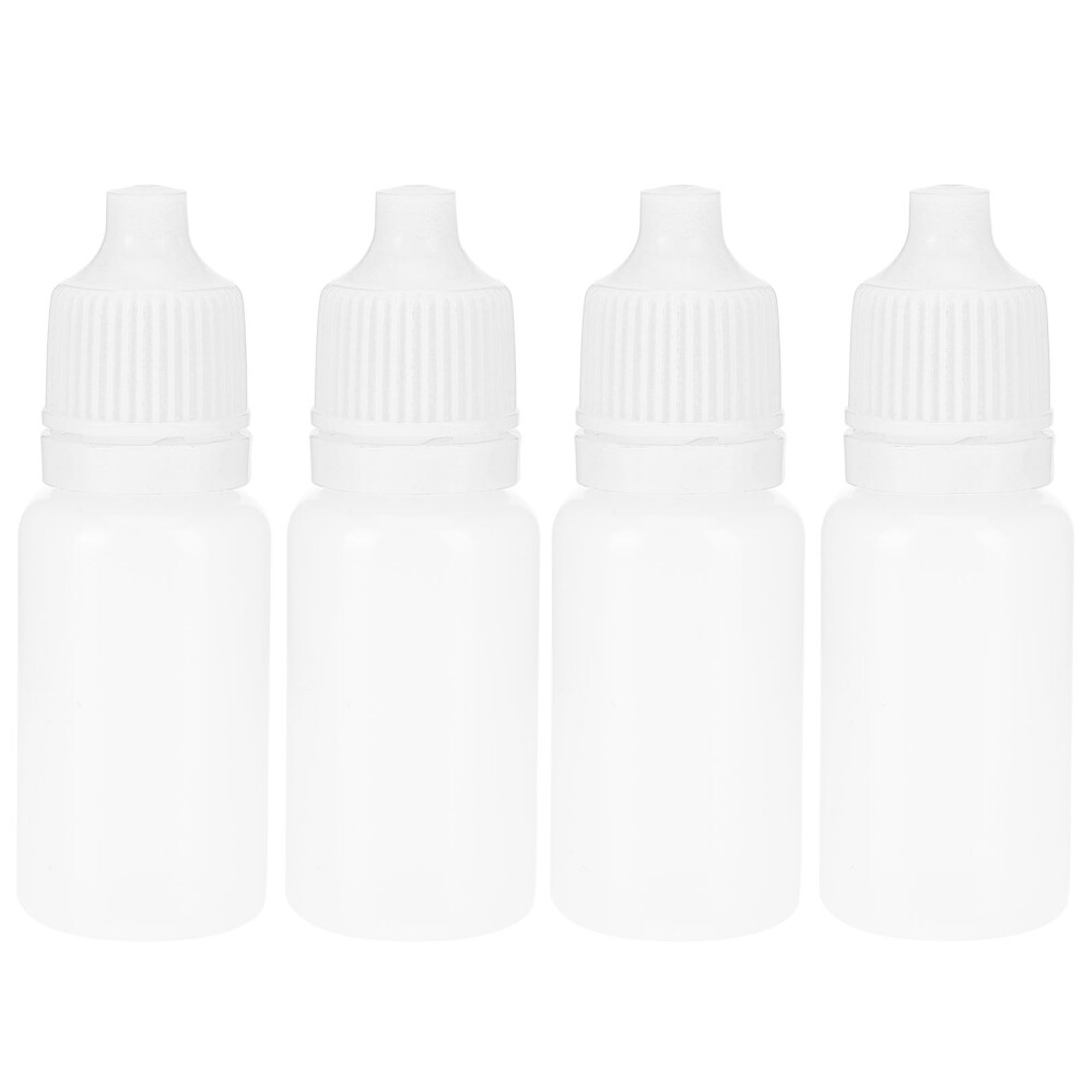 Dropper bottles 5ml pack of 50 - squeezable with lids/plugs white