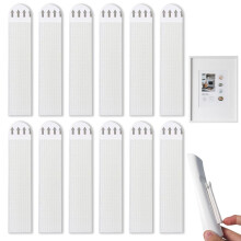 Hook and Loop Tape Heavy Duty Adhesive Strips for Wall Mount, Removable Reusable 12Piece Set
