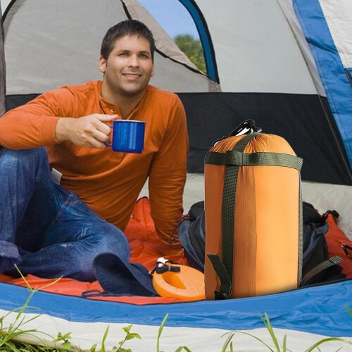 Sleeping Bag Storage Bag Immable Compact Nylon Compression Sack Orange Lightweight Travel Bag 1