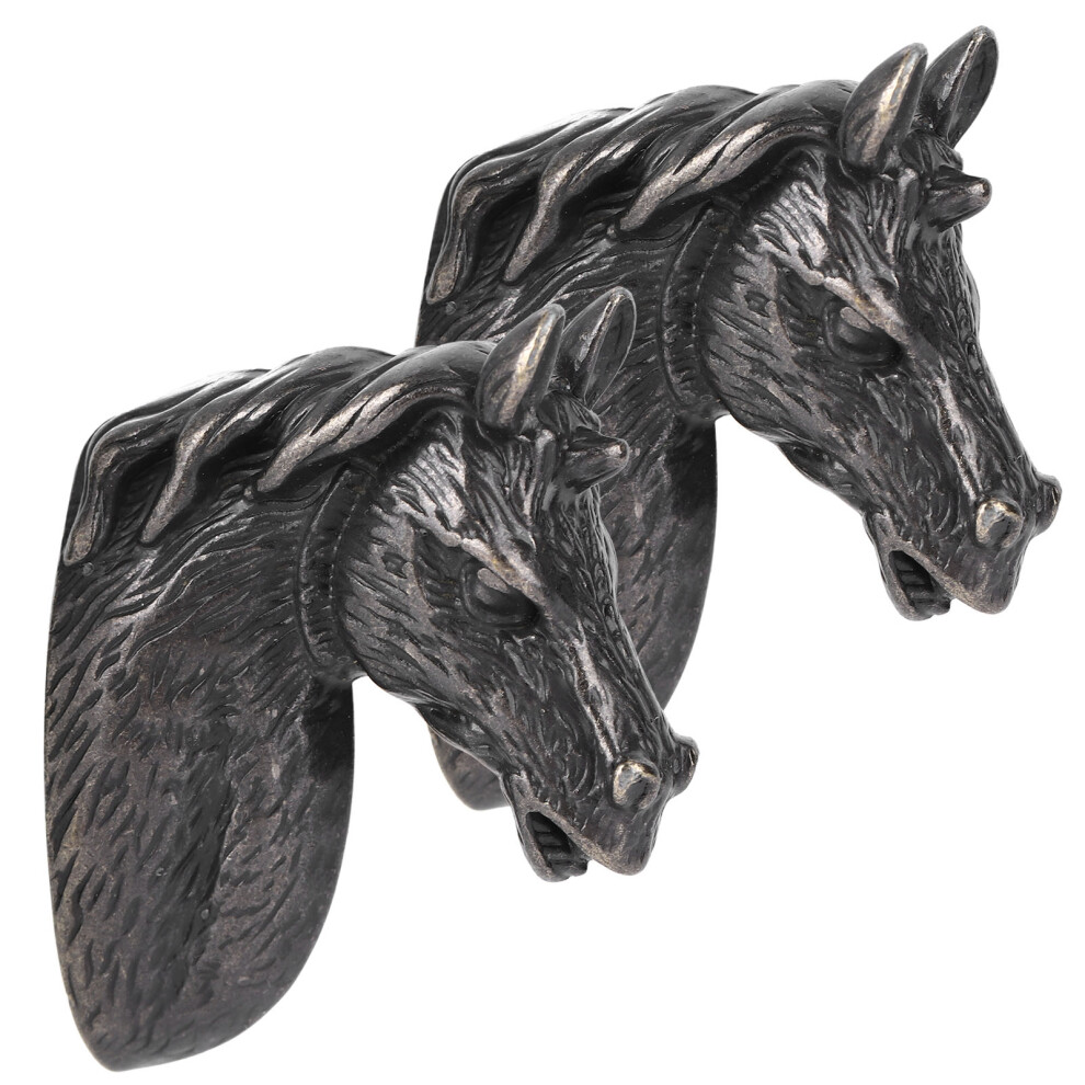 Horse Head Pull Handles 2 Sets Modern Cabinet Pulls Black & Brown 3999 7641379567980