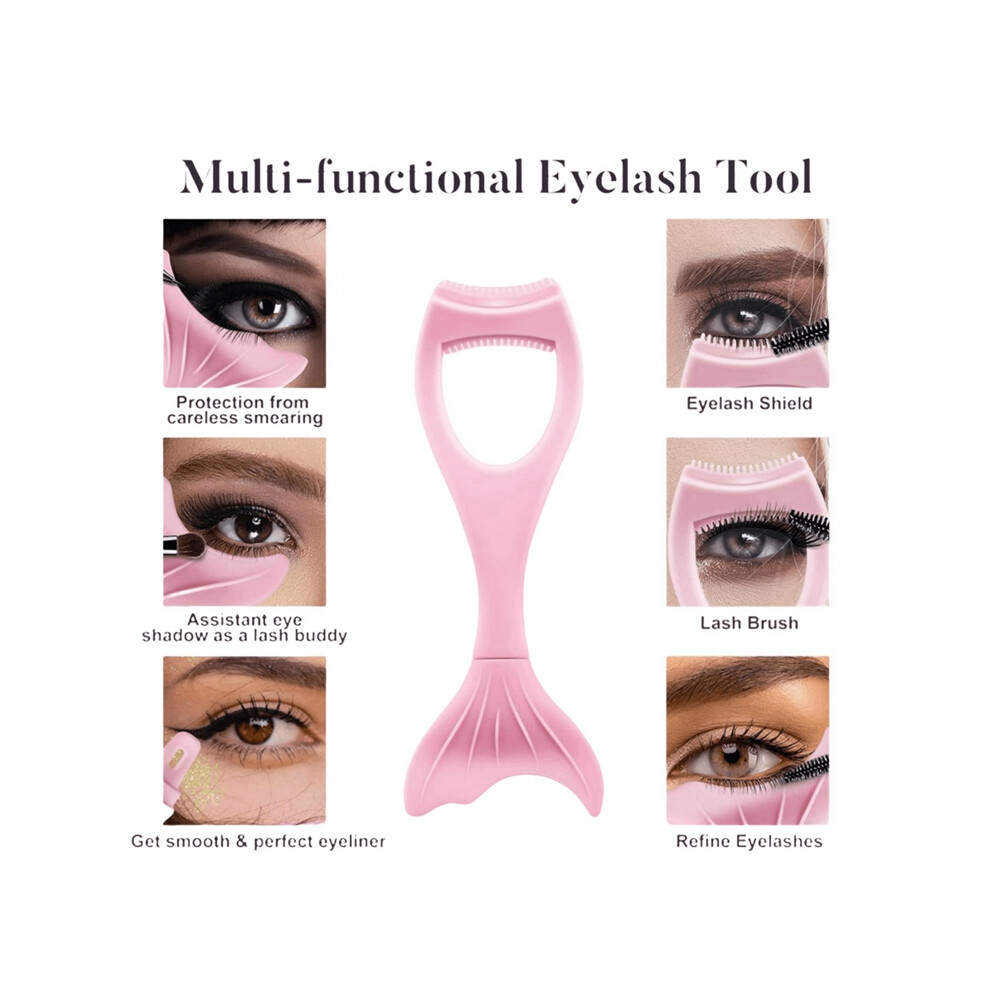 3-In-1 Makeup Lash Tool Silicone Upper and Lower Mascara Applicator Lash Guard Reusable Eye Makeup Tool with Eyeliner