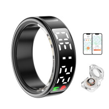 Smart Ring Health Tracker with Display Screen, Heart Rate Sleep Monitor, IP68 Waterproof, 10 Pack