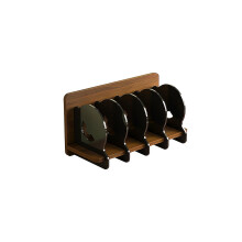 Wooden CD Storage Box and Holder Rack with Acrylic Dividers, DVD Media Organizer Brown