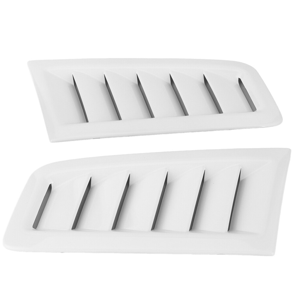 Car Hood Air Vents 2Pcs Universal For Focus Rs Mk2 Style Gloss Exterior White 3151379568817