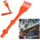 Gutter Cleaning Tool Rotating Handle Mini Rake Leaves Debris Removal Orange ABS 39.4x7.5 Cm 2