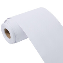 Peel and Stick White Wood Grain Wallpaper Border, Waterproof PVC Wall Trim 32.8ft for Kitchen Bathroom Decor