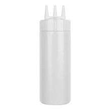 3-nozzles Sauce Bottle Cooking Gadgets PE Squeeze-White 650ml