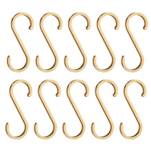 10pcs Space Aluminum S Shape Hooks Kitchen Railing-Large Gold