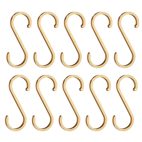 10pcs Space Aluminum S Shape Hooks Kitchen Railing-Large Gold