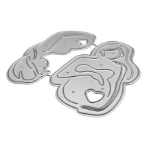 Pregnant Women and Heart Metal Cutting Dies Stencil DIY