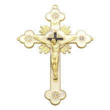 Metal Enamel Crystal Flower Crucifix for Cross Spiritual-1