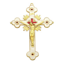 Metal Enamel Crystal Flower Crucifix for Cross Spiritual-2