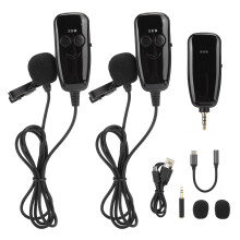 Kit microphone, réception sonore omnidirectionnelle, compatibilité totale, pour iPhone, iPad et appareils Android, 1 récepteur, 2 microphones,