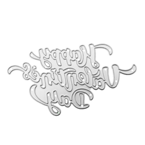 Happy Valentines Day Metal Cutting Dies Stencil-Silver