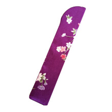 Elegant Folding Hand Fan Bag Holder Dustproof Protector-Purple