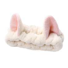 Bandă elastică cu design de urechi de iepuraș, instrument drăguț de coafat, bandă de păr din material moale și pluș pentru spa, accesoriu